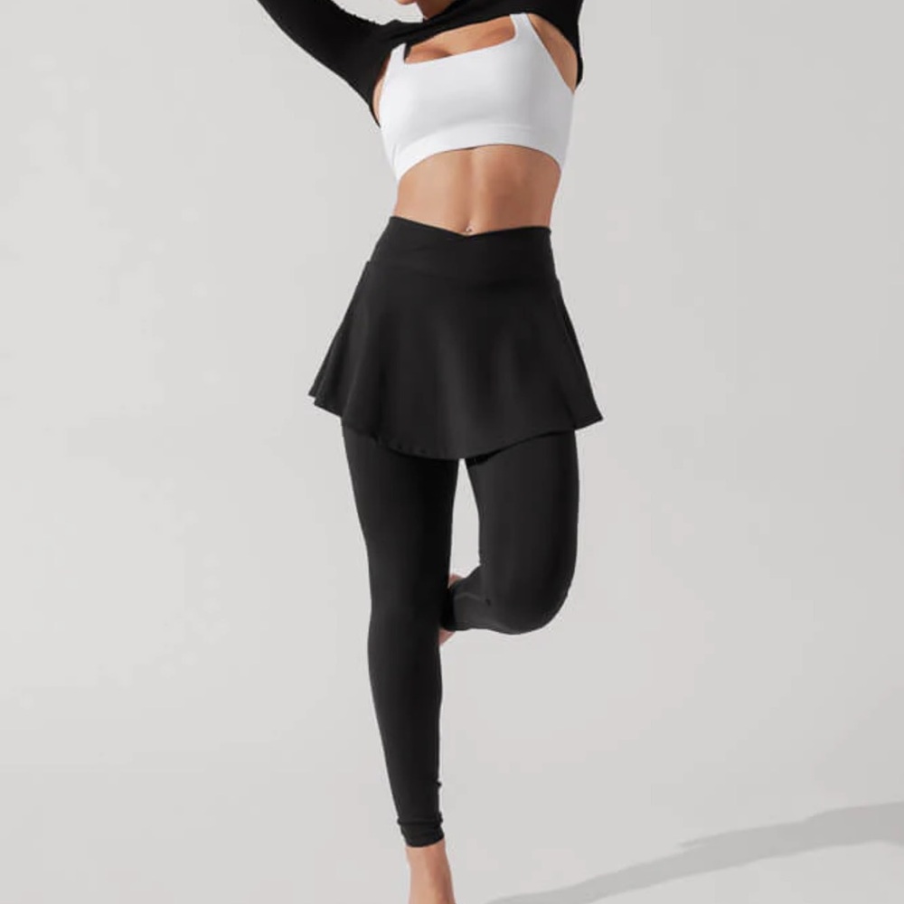 Black Skirted Leggings